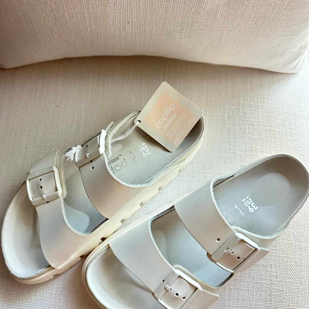 Papillio Cream Double-Strap Sandals